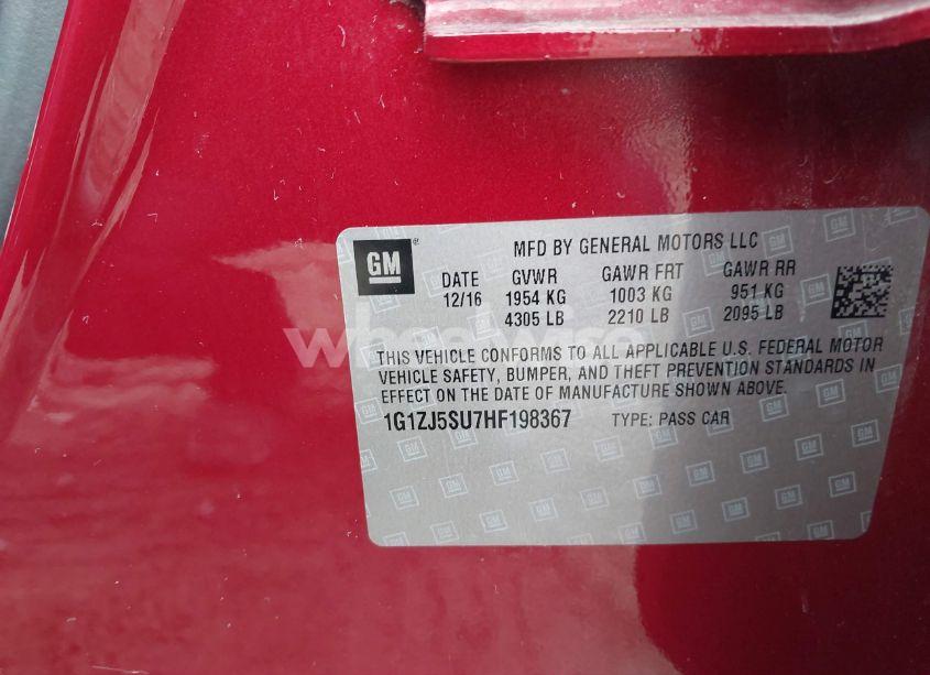 Photo 9 of 2017 Chevrolet Malibu HYBRID (VIN 1G1ZJ5SU7HF198367)