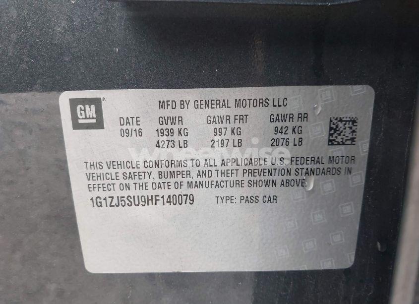 Photo 9 of 2017 Chevrolet Malibu HYBRID (VIN 1G1ZJ5SU9HF140079)