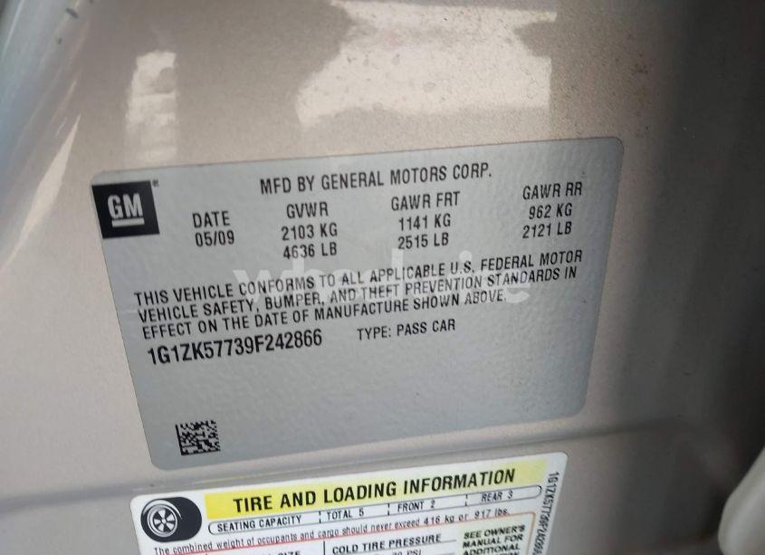 Photo 9 of 2009 Chevrolet Malibu LTZ (VIN 1G1ZK57739F242866)