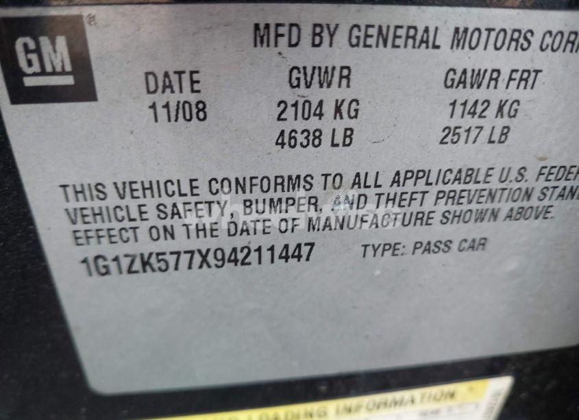 Photo 9 of 2009 Chevrolet Malibu LTZ (VIN 1G1ZK577X94211447)