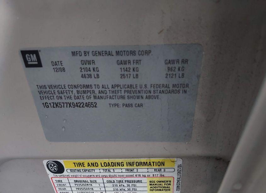 Photo 9 of 2009 Chevrolet Malibu LTZ (VIN 1G1ZK577X94224652)