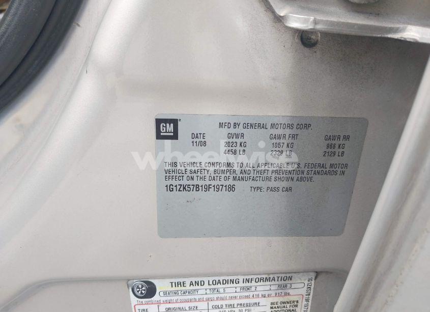 Photo 9 of 2009 Chevrolet Malibu LTZ (VIN 1G1ZK57B19F197186)