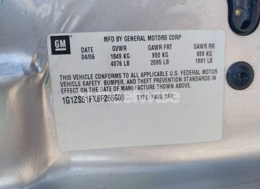 Photo 9 of 2006 Chevrolet Malibu LS (VIN 1G1ZS51FX6F266609)