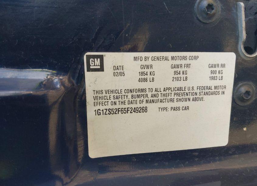 Photo 9 of 2005 Chevrolet Malibu (VIN 1G1ZS52F65F249268)