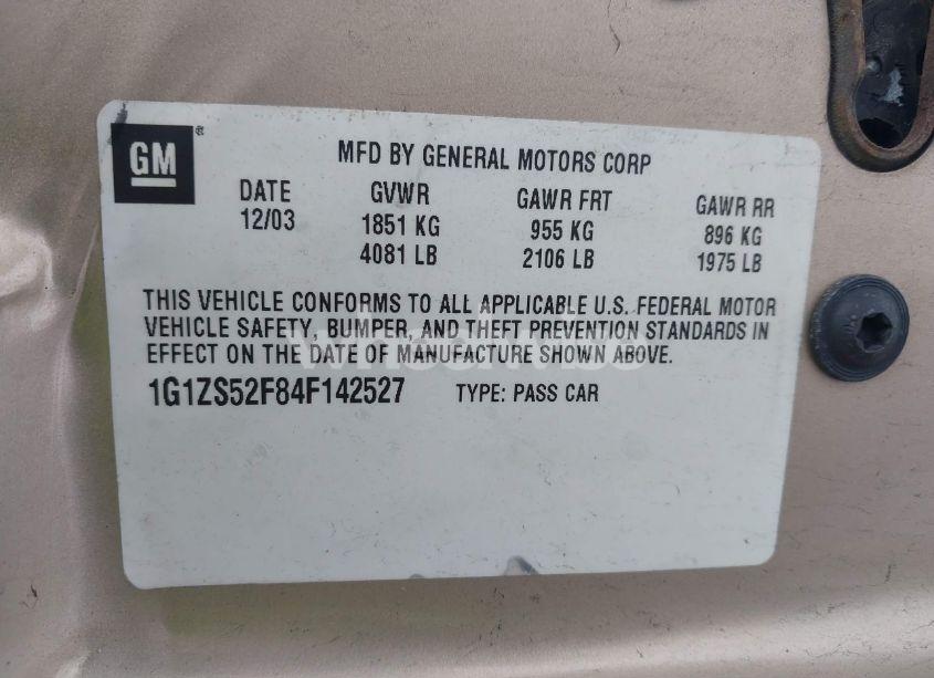 Photo 9 of 2004 Chevrolet Malibu N/A (VIN 1G1ZS52F84F142527)