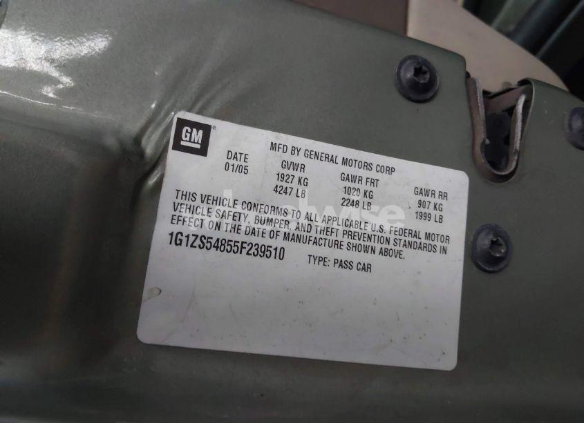 Photo 9 of 2005 Chevrolet Malibu (VIN 1G1ZS54855F239510)