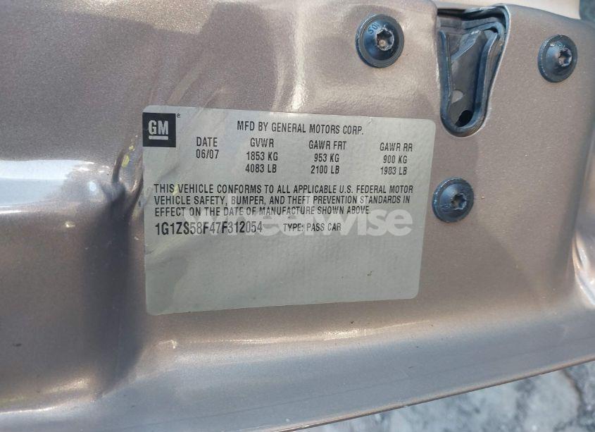 Photo 9 of 2007 Chevrolet Malibu LS (VIN 1G1ZS58F47F312054)