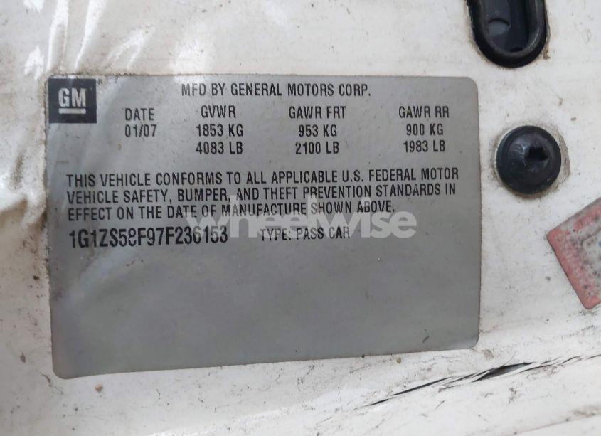 Photo 9 of 2007 Chevrolet Malibu LS (VIN 1G1ZS58F67F308393)