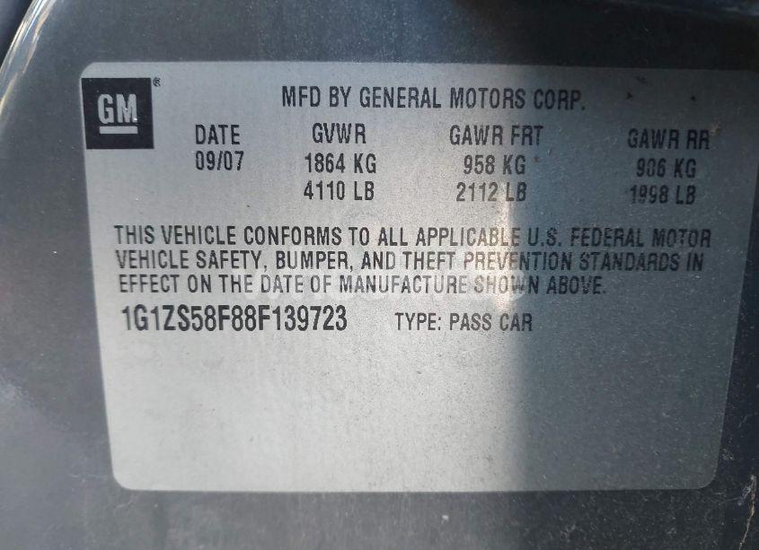 Photo 9 of 2008 Chevrolet Malibu CLASSIC LS (VIN 1G1ZS58F88F139723)