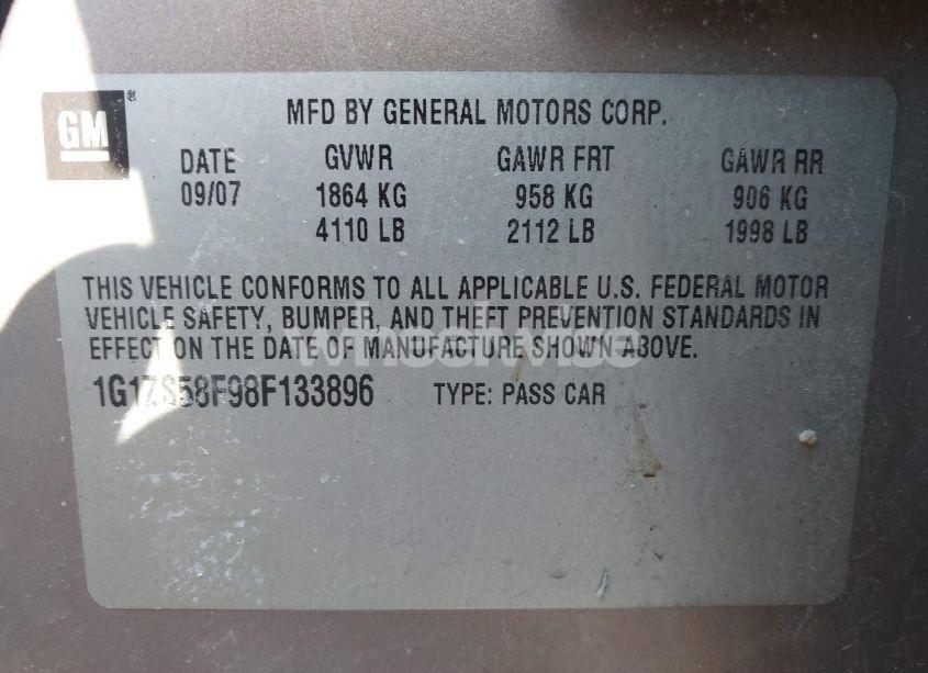 Photo 9 of 2008 Chevrolet Malibu CLASSIC LS (VIN 1G1ZS58F98F133896)