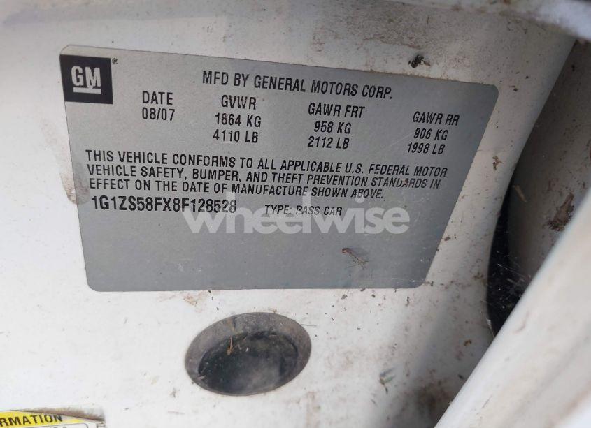 Photo 9 of 2008 Chevrolet Malibu LS (VIN 1G1ZS58FX8F128528)