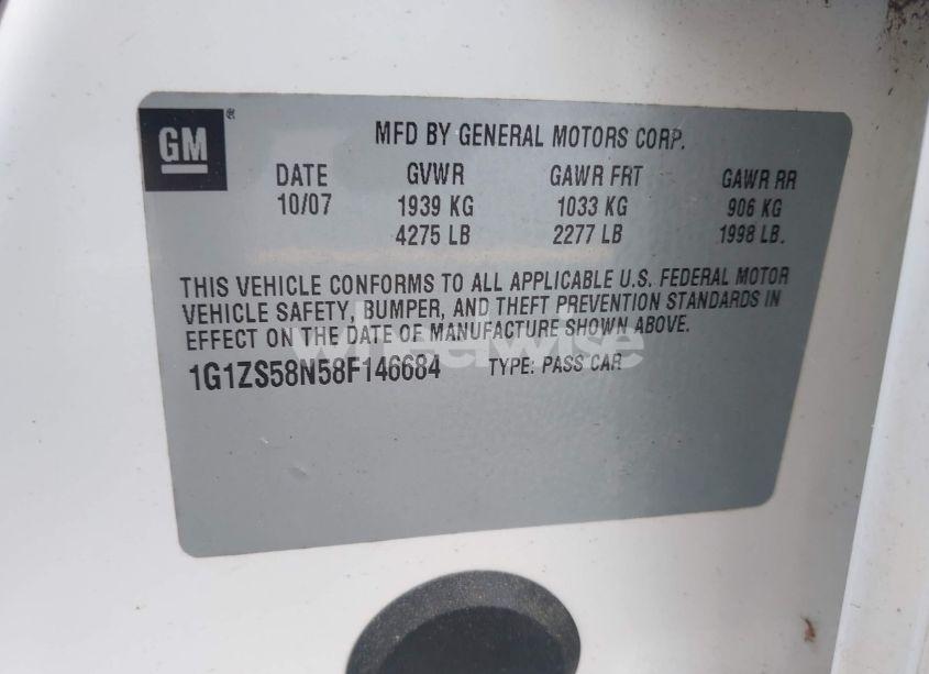 Photo 9 of 2008 Chevrolet Malibu CLASSIC LS (VIN 1G1ZS58N58F146684)