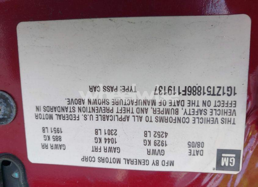 Photo 9 of 2006 Chevrolet Malibu LT (VIN 1G1ZT51886F119137)