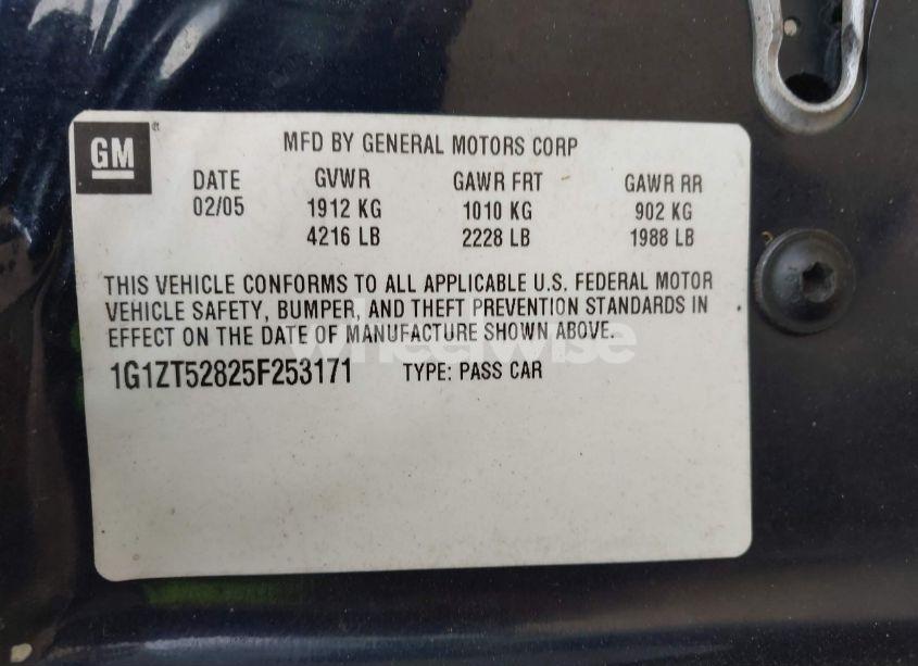 Photo 9 of 2005 Chevrolet Malibu LS (VIN 1G1ZT52825F253171)