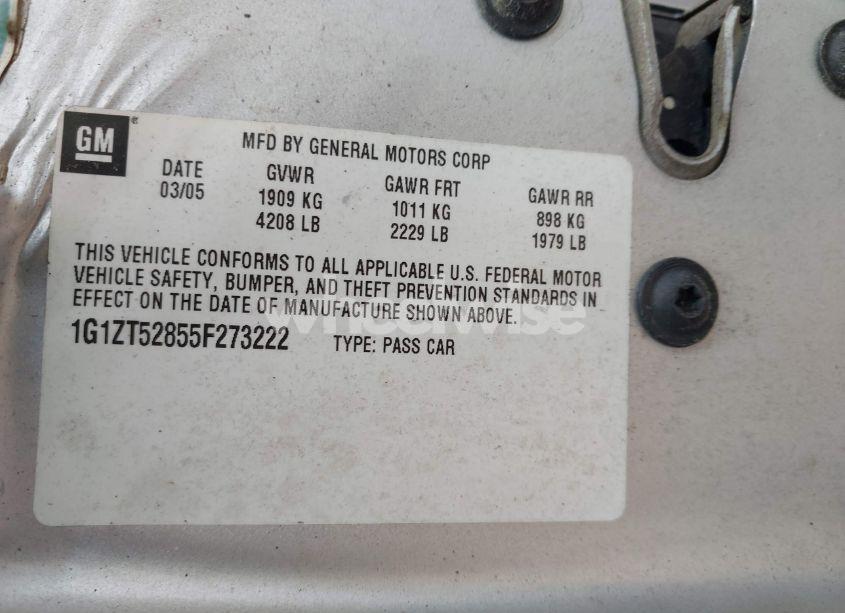 Photo 9 of 2005 Chevrolet Malibu LS (VIN 1G1ZT52855F273222)
