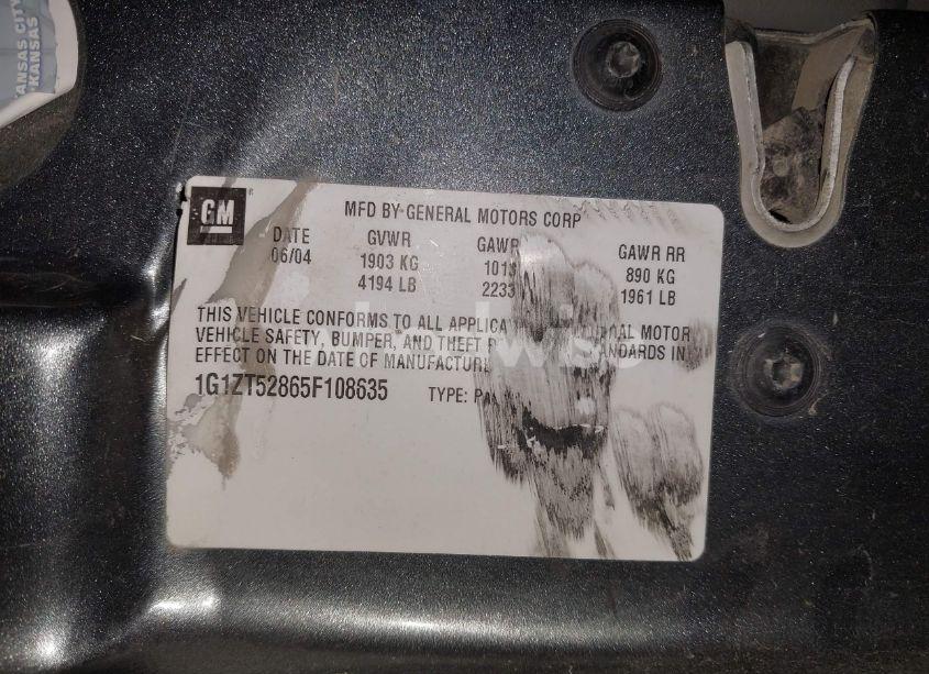 Photo 9 of 2005 Chevrolet Malibu LS (VIN 1G1ZT52865F108635)