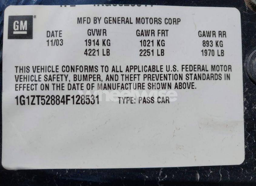 Photo 9 of 2004 Chevrolet Malibu LS (VIN 1G1ZT52884F128531)