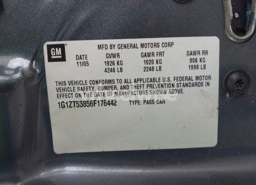 Photo 9 of 2006 Chevrolet Malibu LT (VIN 1G1ZT53856F176442)