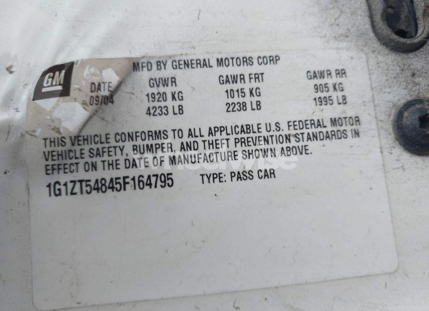 Photo 9 of 2005 Chevrolet Malibu LS (VIN 1G1ZT54845F164795)