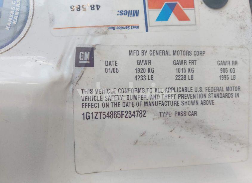 Photo 9 of 2005 Chevrolet Malibu LS (VIN 1G1ZT54865F234782)