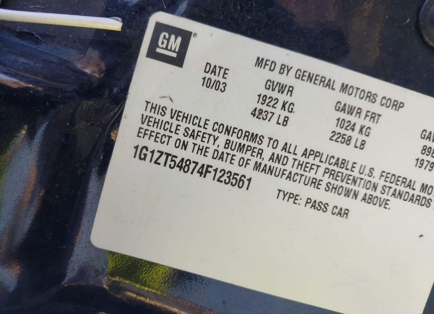 Photo 9 of 2004 Chevrolet Malibu LS (VIN 1G1ZT54874F123561)