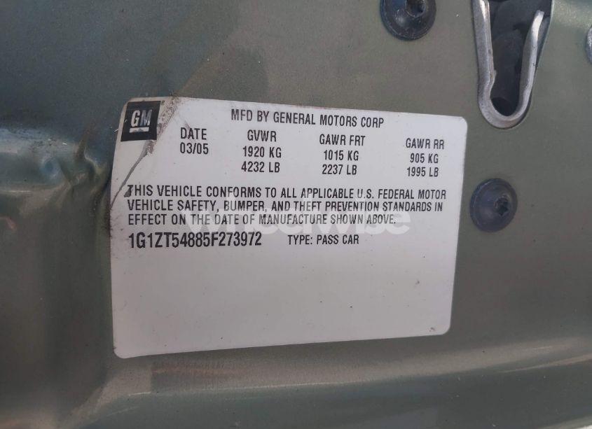 Photo 9 of 2005 Chevrolet Malibu LS (VIN 1G1ZT54885F273972)