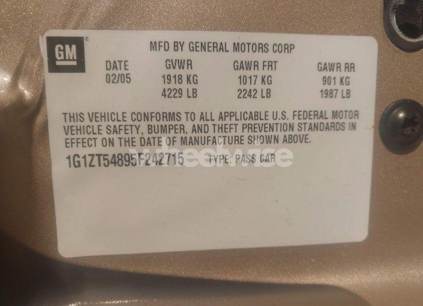 Photo 9 of 2005 Chevrolet Malibu LS (VIN 1G1ZT54895F242715)