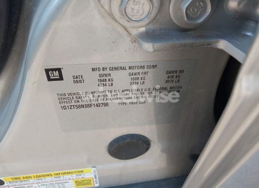 Photo 9 of 2008 Chevrolet Malibu CLASSIC LT (VIN 1G1ZT58N08F142796)