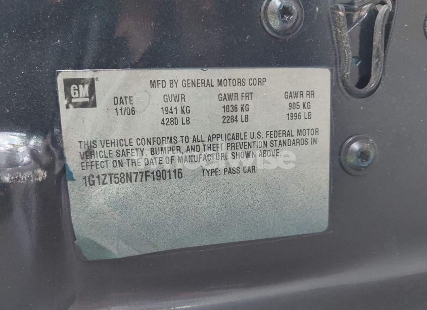 Photo 9 of 2007 Chevrolet Malibu LT (VIN 1G1ZT58N77F190116)