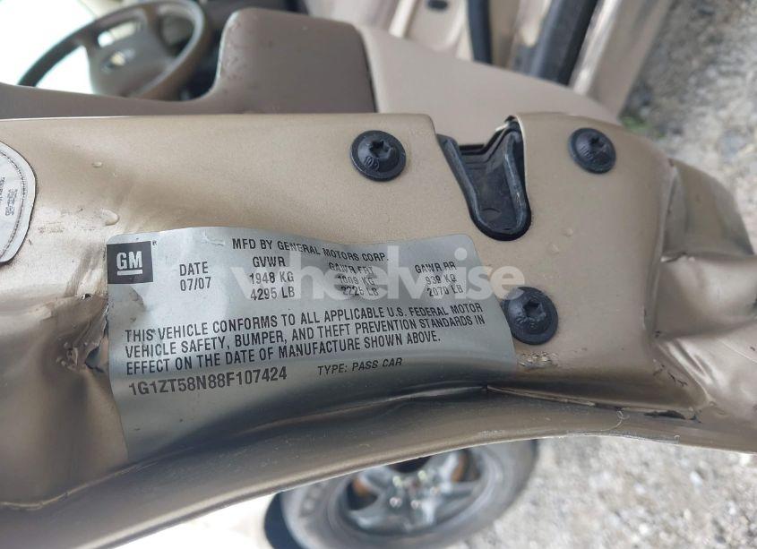 Photo 9 of 2008 Chevrolet Malibu CLASSIC LT (VIN 1G1ZT58N88F107424)