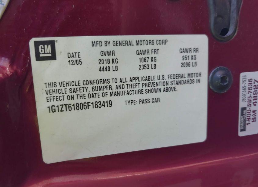 Photo 9 of 2006 Chevrolet Malibu MAXX LT (VIN 1G1ZT61806F183419)