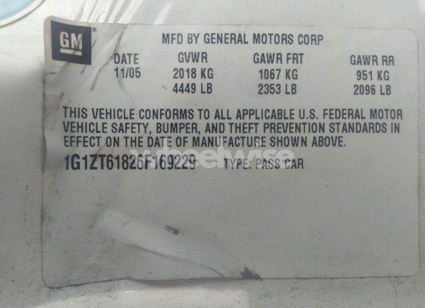 Photo 9 of 2006 Chevrolet Malibu MAXX LT (VIN 1G1ZT61826F169229)