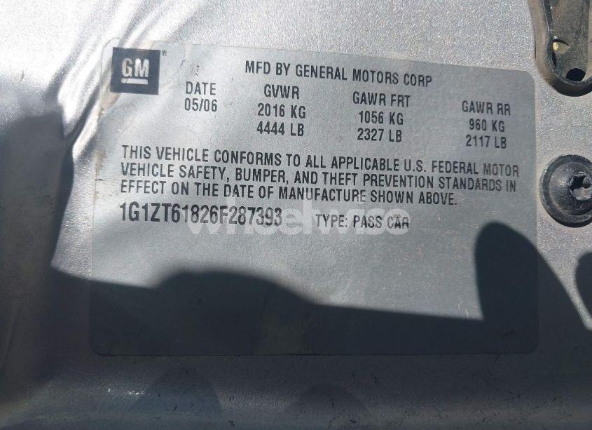 Photo 9 of 2006 Chevrolet Malibu MAXX LT (VIN 1G1ZT61826F287393)