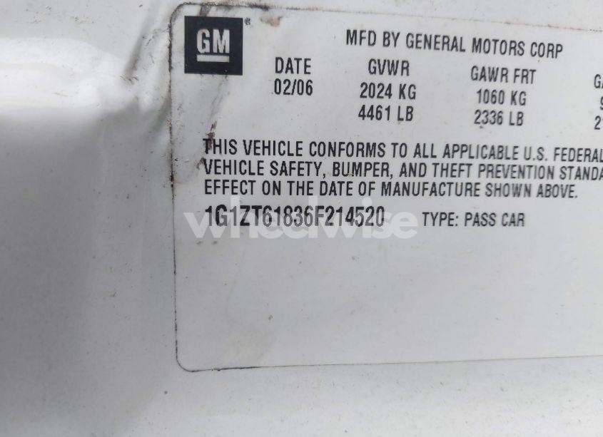 Photo 9 of 2006 Chevrolet Malibu MAXX LT (VIN 1G1ZT61836F214520)