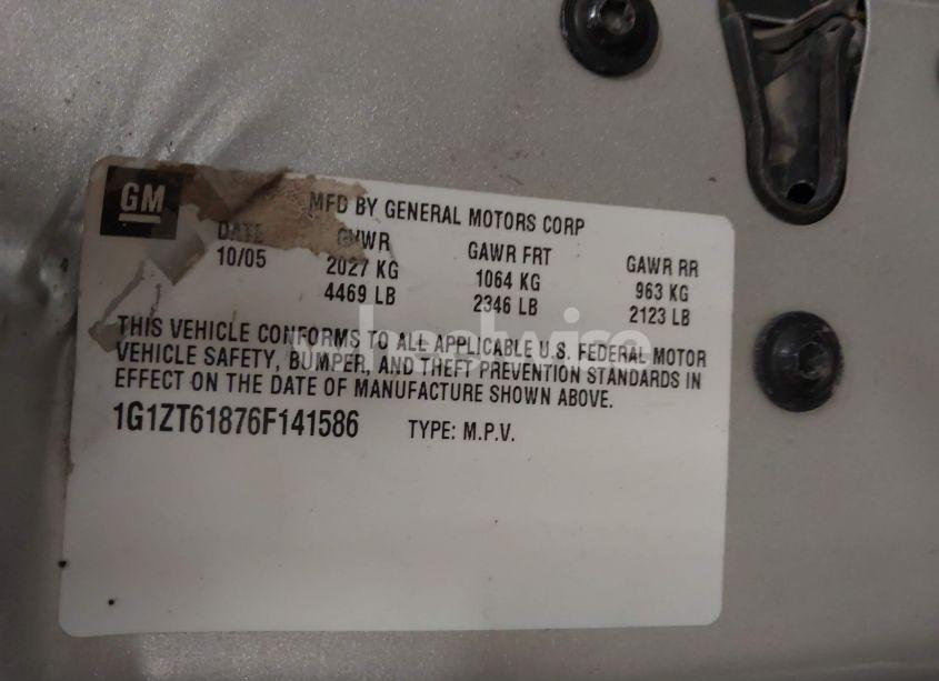 Photo 9 of 2006 Chevrolet Malibu MAXX LT (VIN 1G1ZT61876F141586)