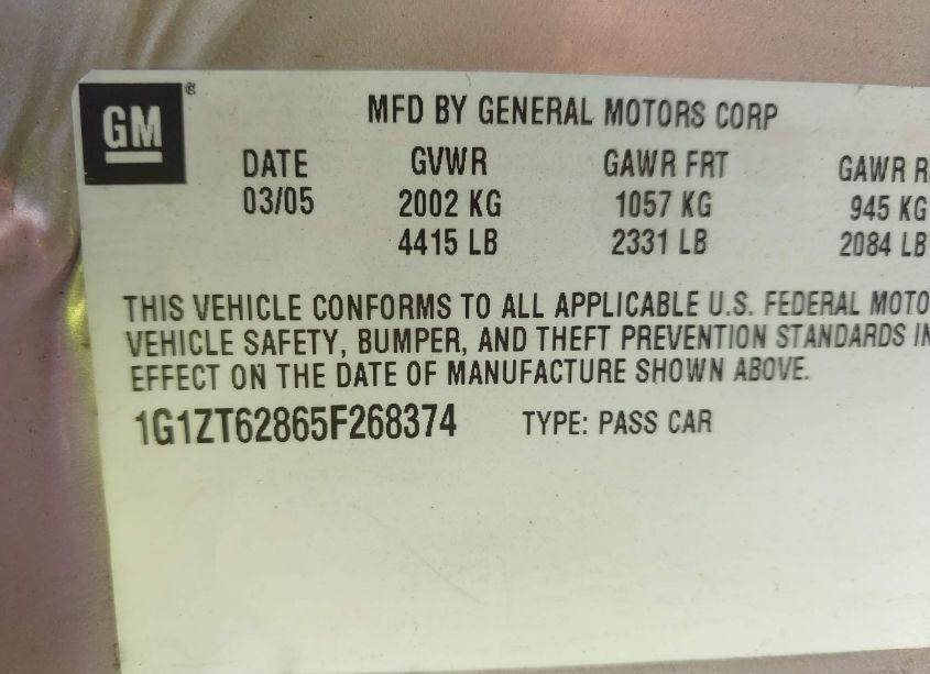 Photo 9 of 2005 Chevrolet Malibu MAXX LS (VIN 1G1ZT62865F268374)