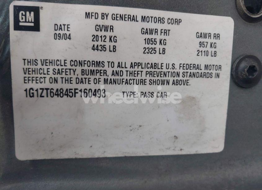 Photo 9 of 2005 Chevrolet Malibu MAXX LS (VIN 1G1ZT64845F160493)