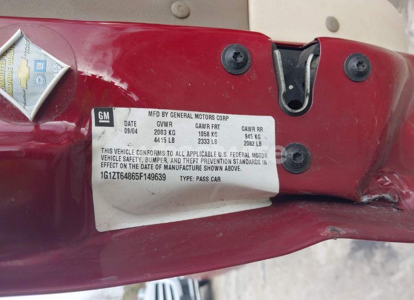 Photo 9 of 2005 Chevrolet Malibu MAXX LS (VIN 1G1ZT64865F149639)