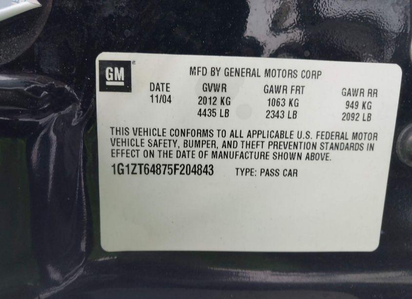 Photo 9 of 2005 Chevrolet Malibu MAXX LS (VIN 1G1ZT64875F204843)