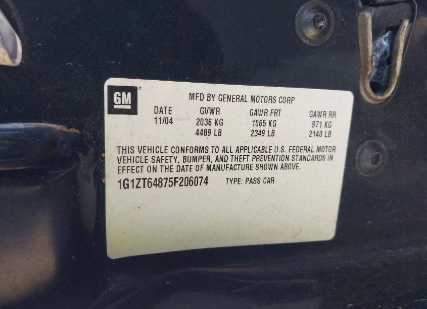 Photo 9 of 2005 Chevrolet Malibu MAXX LS (VIN 1G1ZT64875F206074)