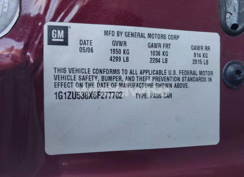 Photo 9 of 2006 Chevrolet Malibu LTZ (VIN 1G1ZU538X6F277702)