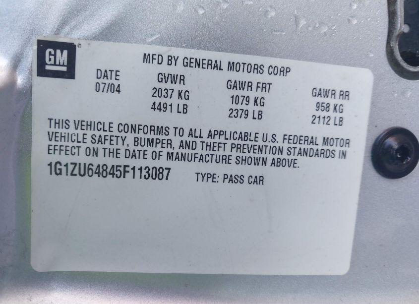 Photo 9 of 2005 Chevrolet Malibu MAXX LT (VIN 1G1ZU64845F113087)