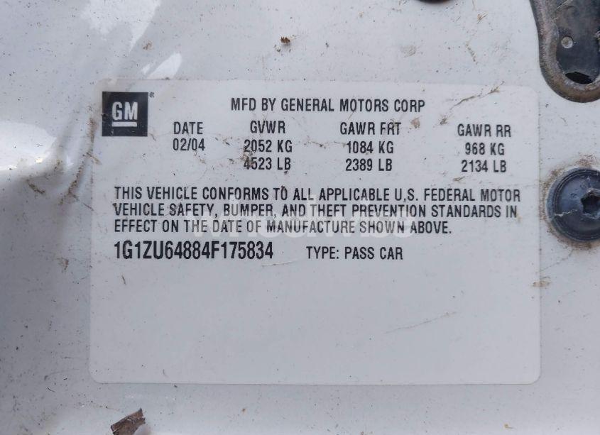 Photo 9 of 2004 Chevrolet Malibu MAXX LT (VIN 1G1ZU64884F175834)