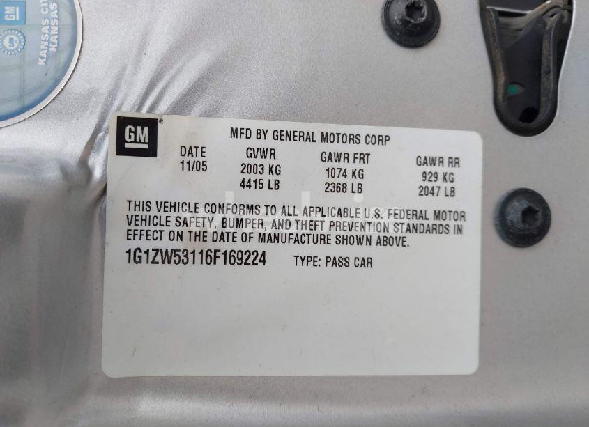 Photo 9 of 2006 Chevrolet Malibu SS (VIN 1G1ZW53116F169224)
