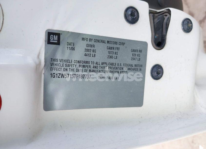 Photo 9 of 2007 Chevrolet Malibu SS (VIN 1G1ZW57157F187737)