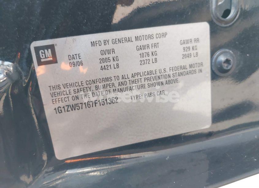 Photo 9 of 2007 Chevrolet Malibu SS (VIN 1G1ZW57167F151362)