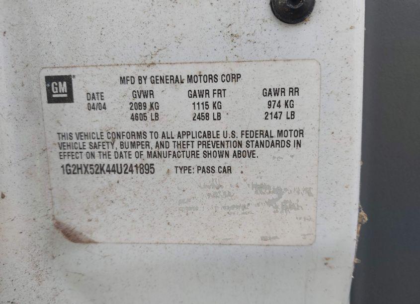 Photo 9 of 2004 Pontiac Bonneville SE (VIN 1G2HX52K44U241895)