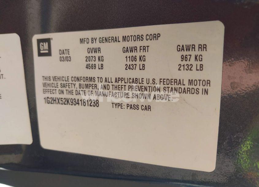 Photo 9 of 2003 Pontiac Bonneville SE (VIN 1G2HX52K934181238)