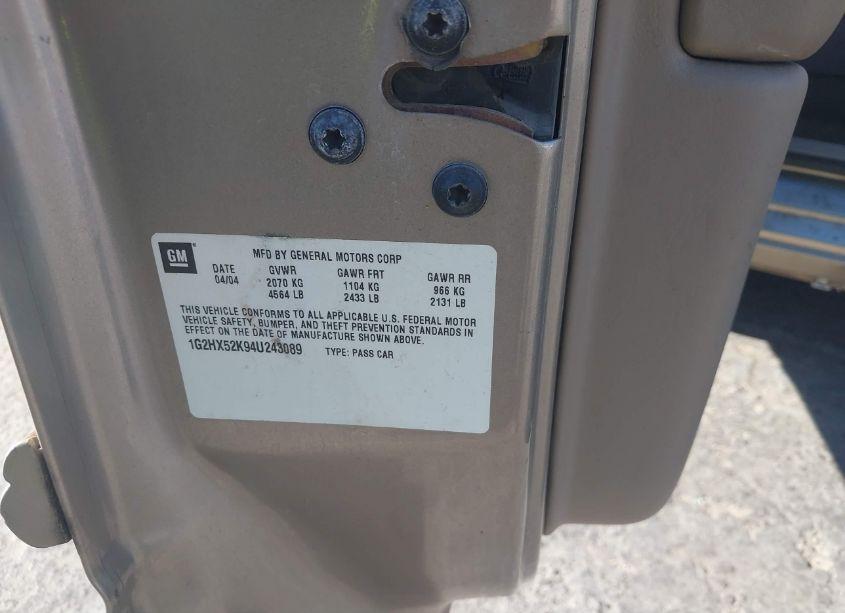 Photo 9 of 2004 Pontiac Bonneville SE (VIN 1G2HX52K94U243089)