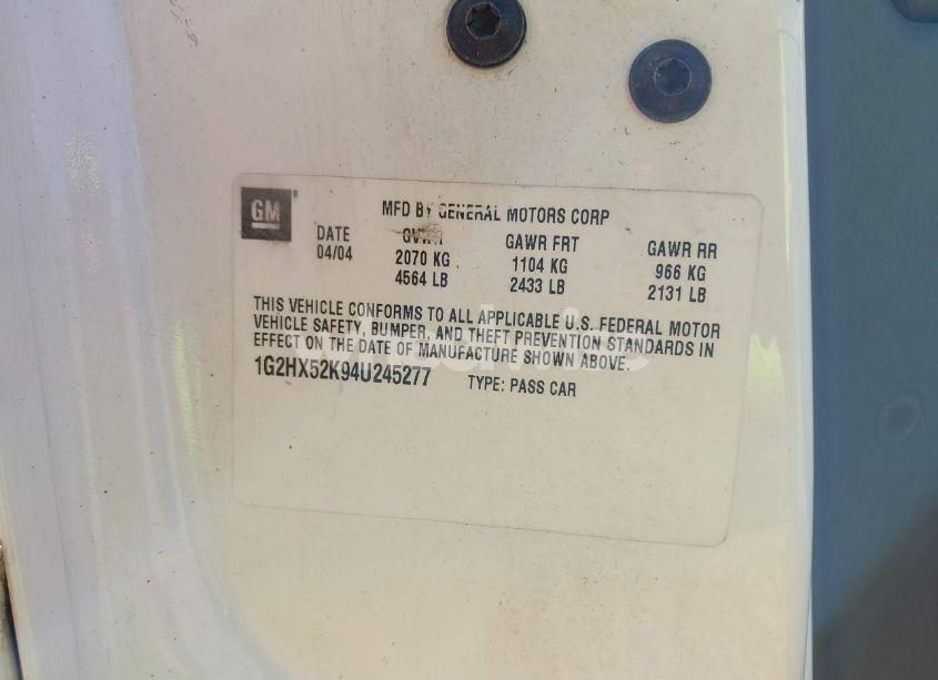 Photo 9 of 2004 Pontiac Bonneville SE (VIN 1G2HX52K94U245277)